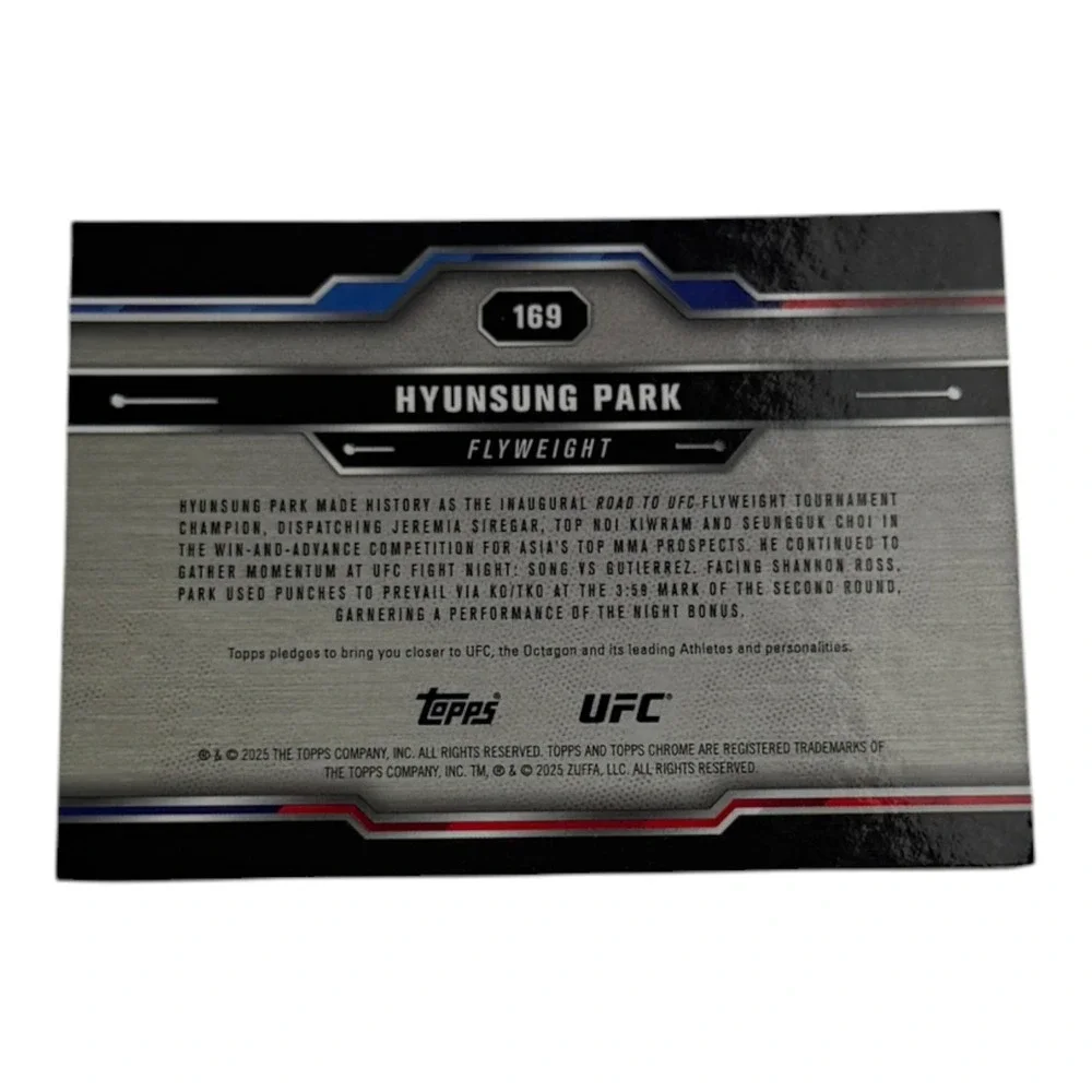 2024 Topps Chrome UFC Hyunsung Park RC Rookie‎ Card 169 Flyweight MMA